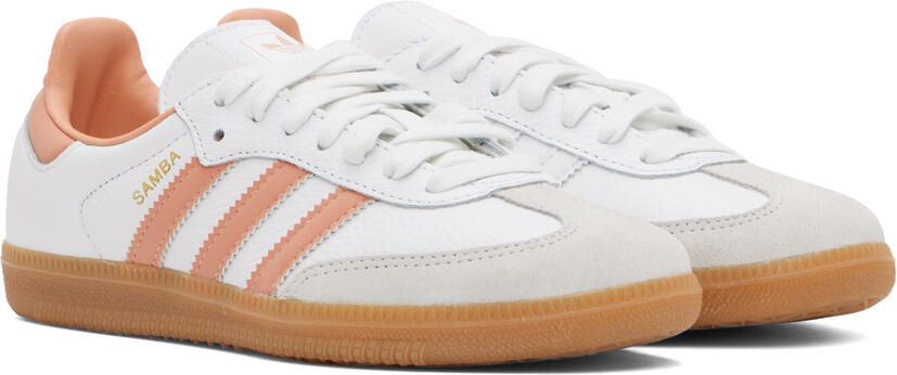 Adidas Originals White & Pink Samba OG Sneakers - Picture 2