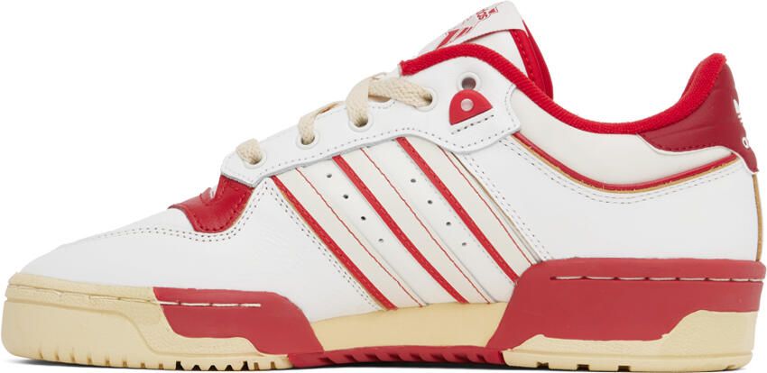 Adidas Originals White & Red Rivalry Low 86 Sneakers - Picture 4