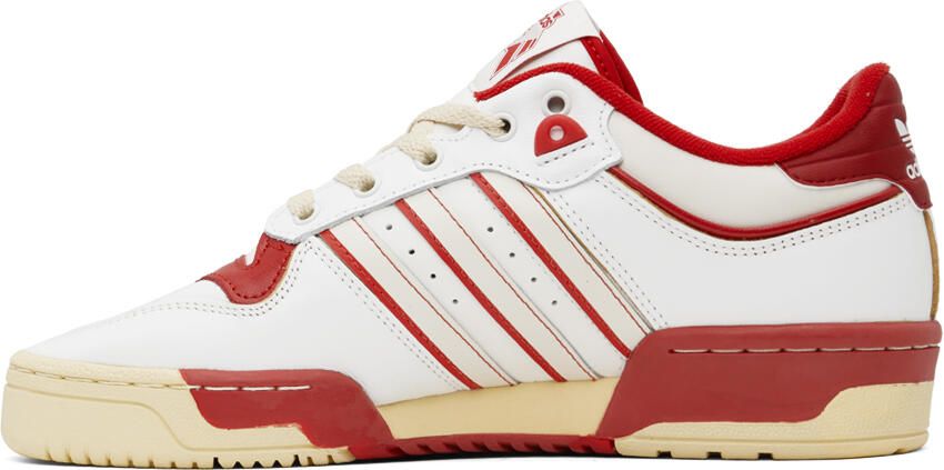 Adidas Originals White & Red Rivalry Low 86 Sneakers - Picture 6