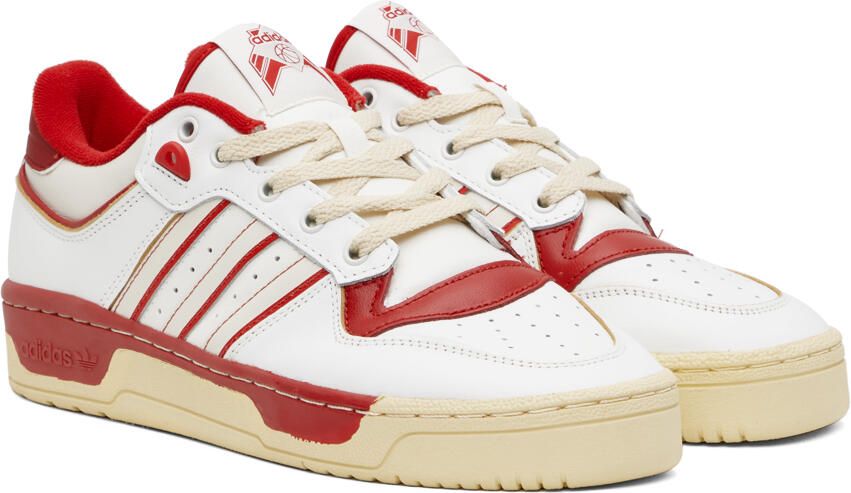 Adidas Originals White & Red Rivalry Low 86 Sneakers - Picture 2