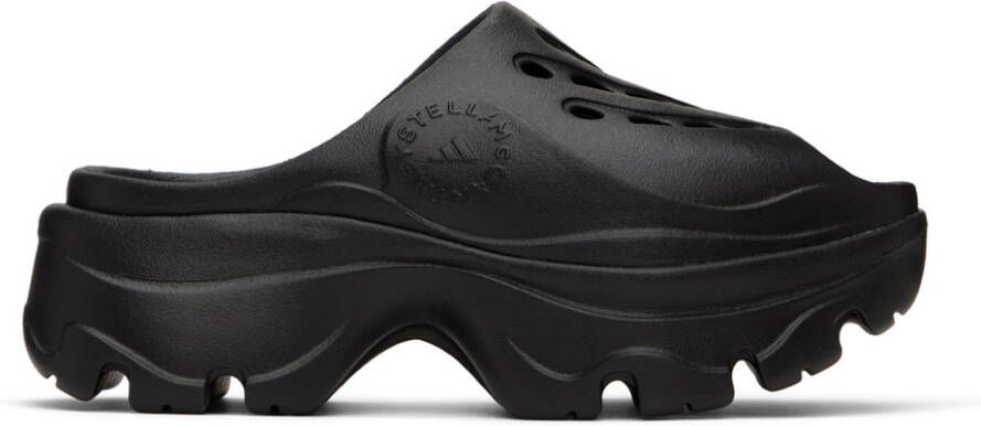 Adidas by Stella McCartney Black Peep Toe Clogs - Picture 5