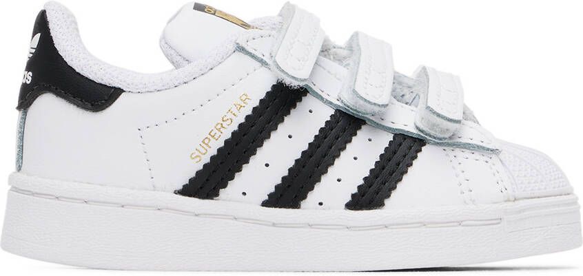 Adidas Kids Baby White & Black Superstar Sneakers - Picture 4