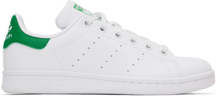 Adidas Kids White & Green Stan Smith Big Kids Sneakers - Picture 5