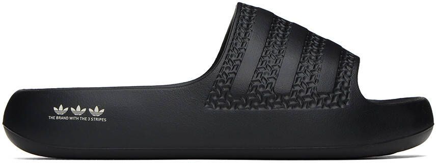 Adidas Originals Black Adilette Ayoon Slides - Picture 4