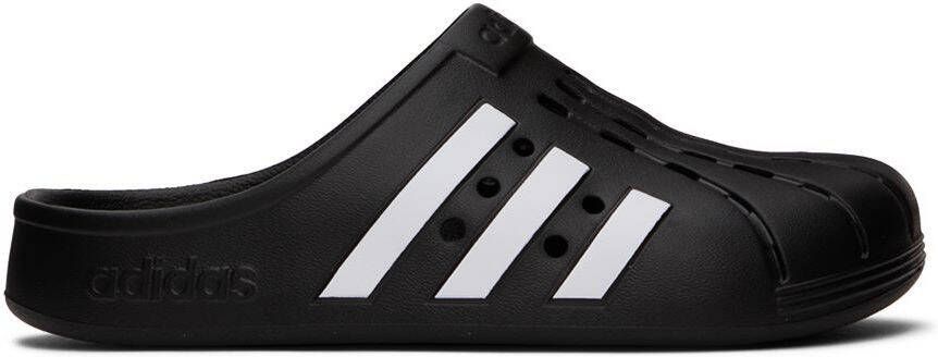 Adidas Originals Black Adilette Clogs Sandals - Picture 5