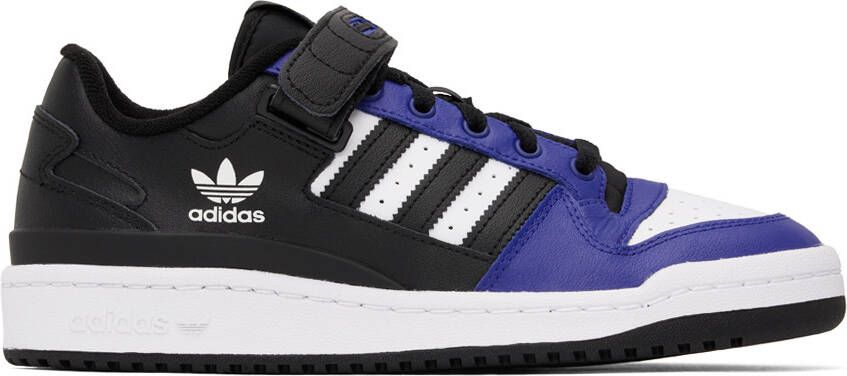 Adidas Originals Black & Blue Forum Low Sneakers - Picture 5