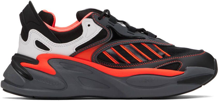 Adidas Originals Black & Red Ozmorph Sneakers - Picture 4