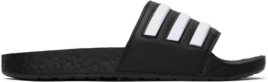 Adidas Originals Black & White Adilette Boost Slides - Picture 5