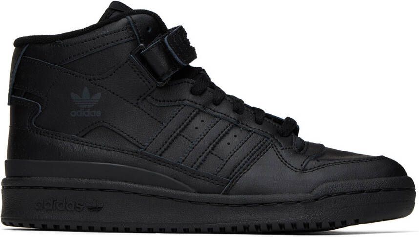 Adidas Originals Black Forum Mid Sneakers - Picture 3