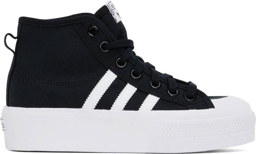 Adidas Originals Black Nizza Platform Mid Sneakers - Picture 5
