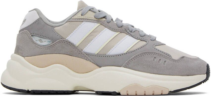 Adidas Originals Gray & Beige Retropy F90 Sneakers - Picture 5