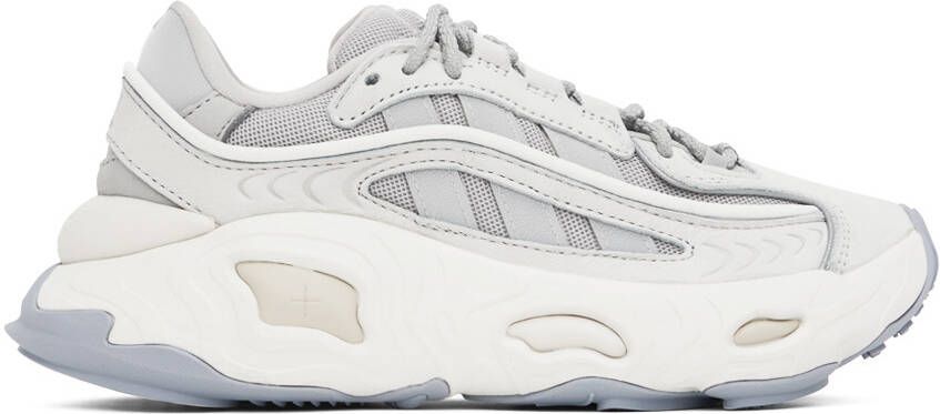 Adidas Originals Gray & White Oznova Sneakers - Picture 5