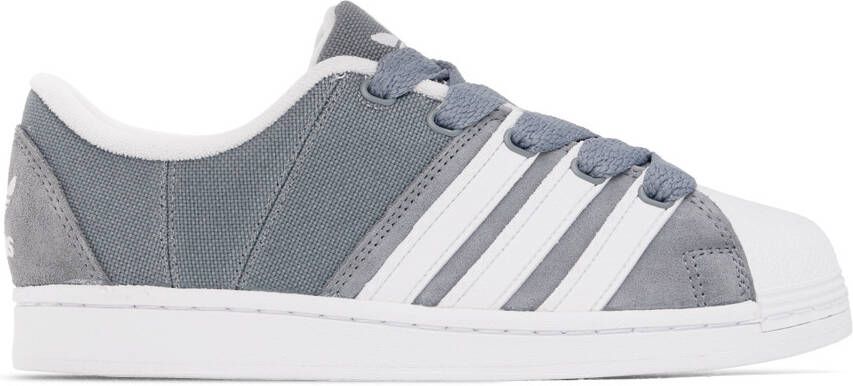 Adidas Originals Gray & White Superstar Supermodified Sneakers - Picture 3
