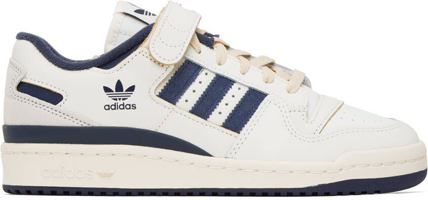 Adidas Originals Off-White & Navy Forum 84 Sneakers - Picture 5