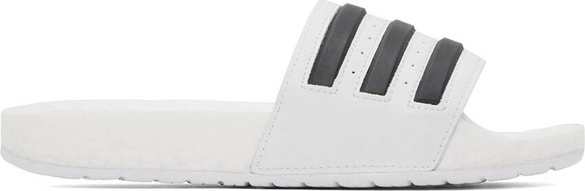 Adidas Originals White Adilette Boost Sandals - Picture 4