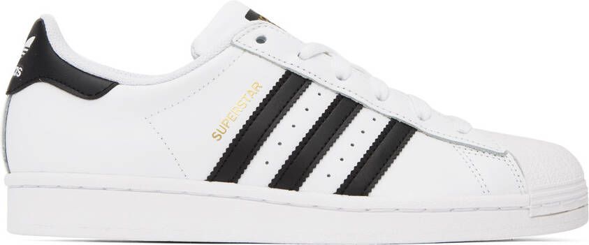Adidas Originals White & Black Superstar Sneakers - Picture 2