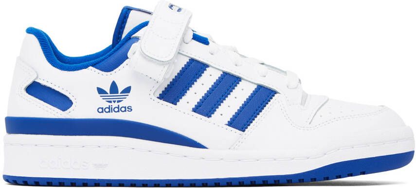 Adidas Originals White & Blue Forum Low Sneakers - Picture 5