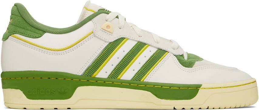 Adidas Originals White & Green Rivalry Low 86 Sneakers - Picture 5