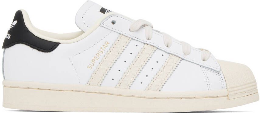 Adidas Originals White & Off-White Superstar Sneakers - Picture 4