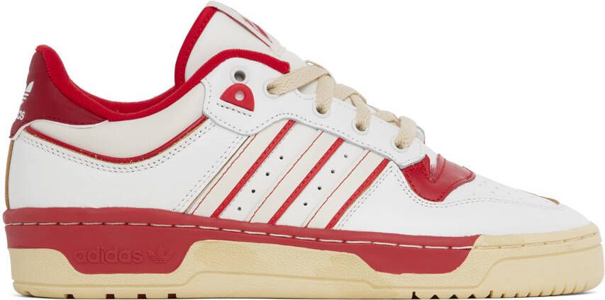 Adidas Originals White & Red Rivalry Low 86 Sneakers - Picture 3