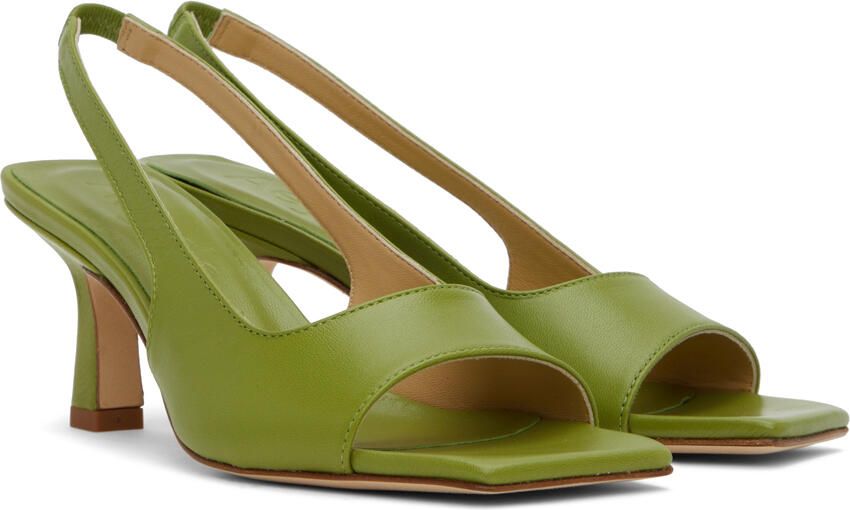 Aeyde Green Juno Heeled Sandals - Picture 2