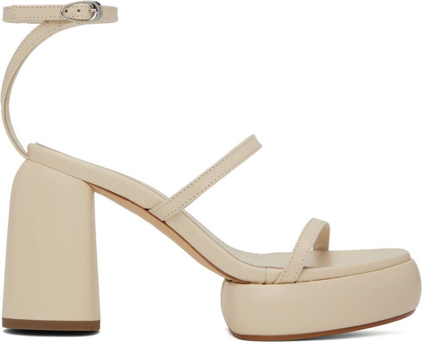Aeyde Off-White Peggy Heeled Sandals