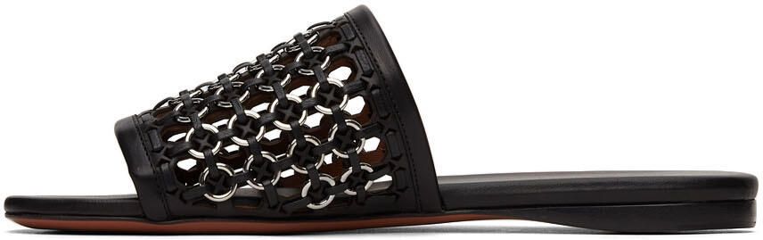 ALAÏA Black Braided Eyelet Sandals - Picture 2