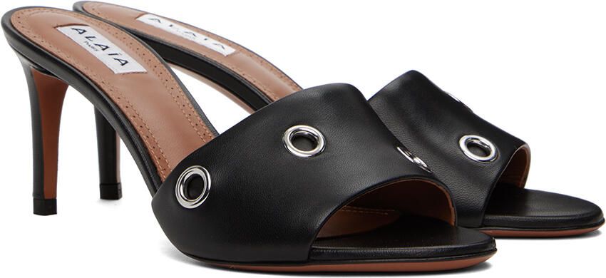 ALAÏA Black Oeillets Mules - Picture 2