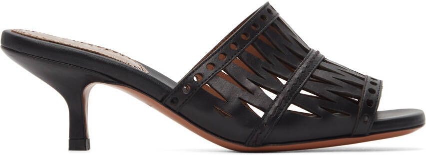 ALAÏA Black Openwork Decoupe Sandals - Picture 4