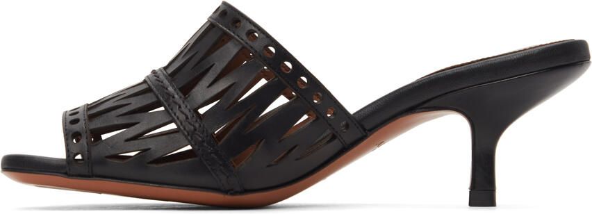ALAÏA Black Openwork Decoupe Sandals - Picture 2