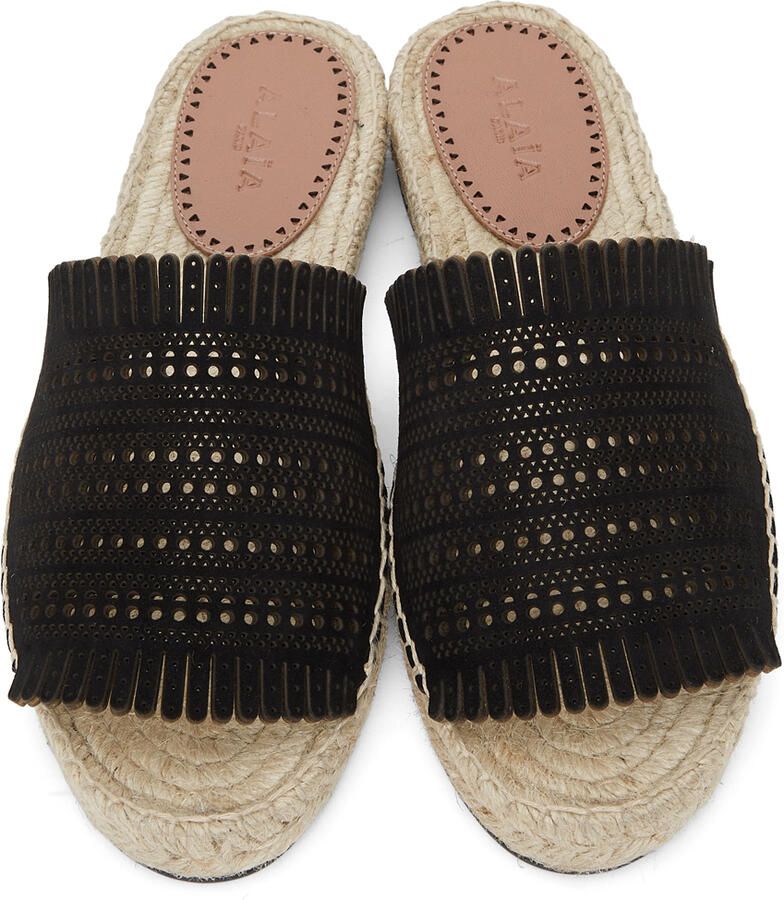ALAÏA Black Openwork Sandals