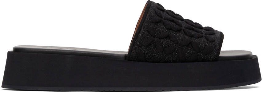 ALAÏA Black Petals Platform Mules - Picture 4