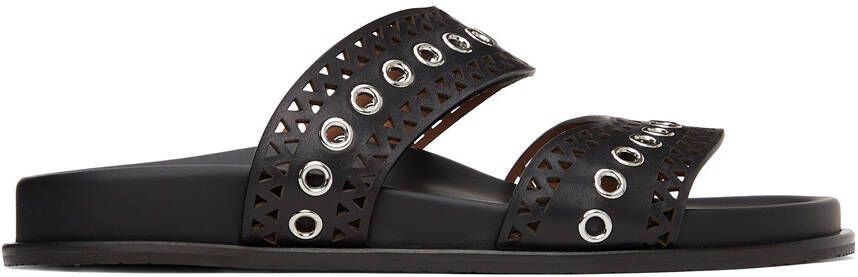 ALAÏA Black Strap Sandals - Picture 5