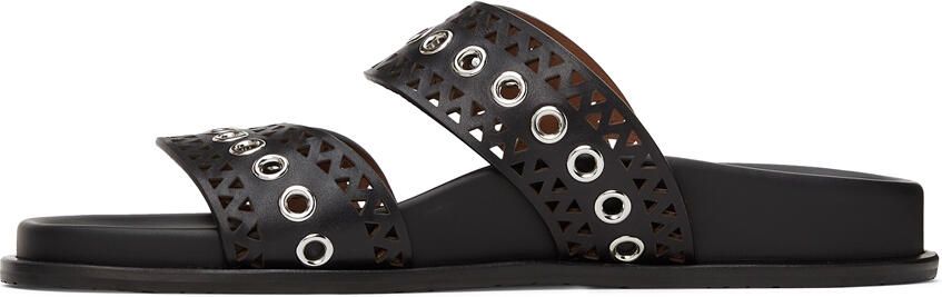 ALAÏA Black Strap Sandals - Picture 4