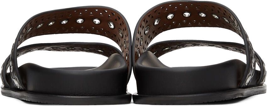 ALAÏA Black Strap Sandals - Picture 2
