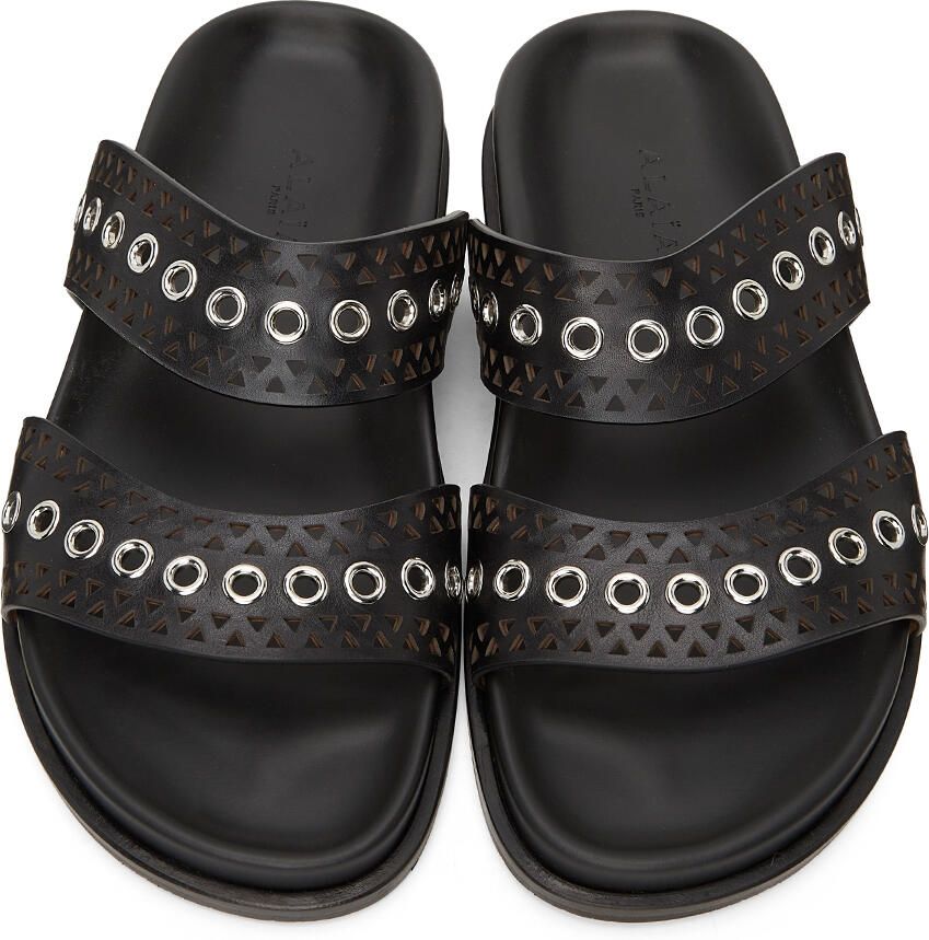 ALAÏA Black Strap Sandals