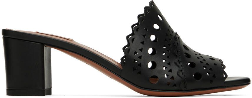 ALAÏA Black Vienne Mule Heeled Sandals - Picture 5