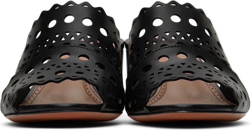 ALAÏA Black Vienne Mule Heeled Sandals - Picture 3