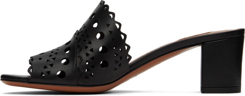 ALAÏA Black Vienne Mule Heeled Sandals - Picture 4