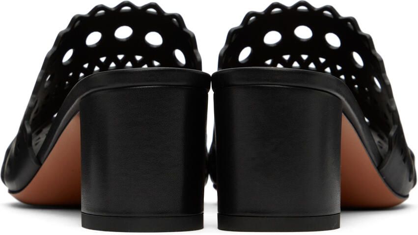 ALAÏA Black Vienne Mule Heeled Sandals - Picture 2