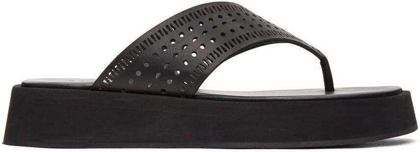 ALAÏA Black Vienne Plastron Platform Sandals - Picture 5