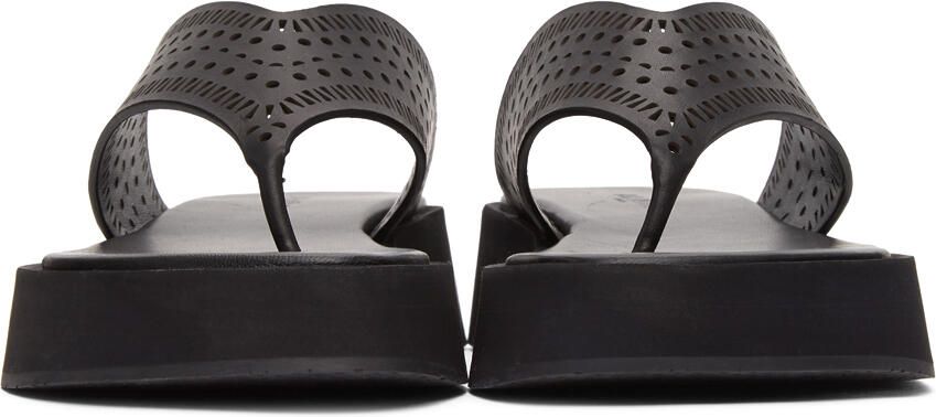 ALAÏA Black Vienne Plastron Platform Sandals - Picture 3