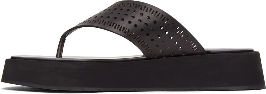 ALAÏA Black Vienne Plastron Platform Sandals - Picture 4