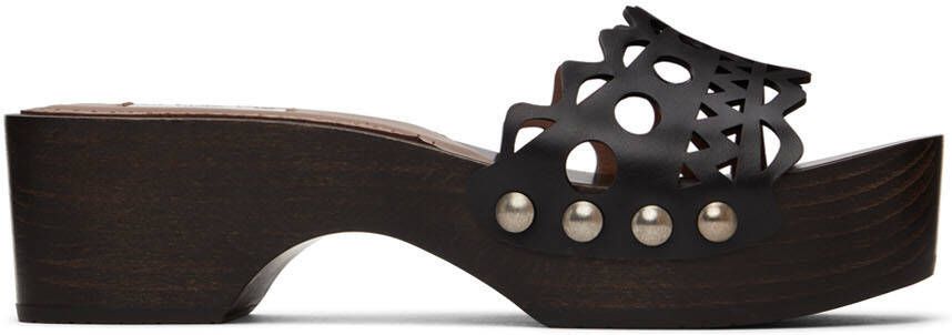 ALAÏA Black Vienne Wooden Clogs - Picture 7