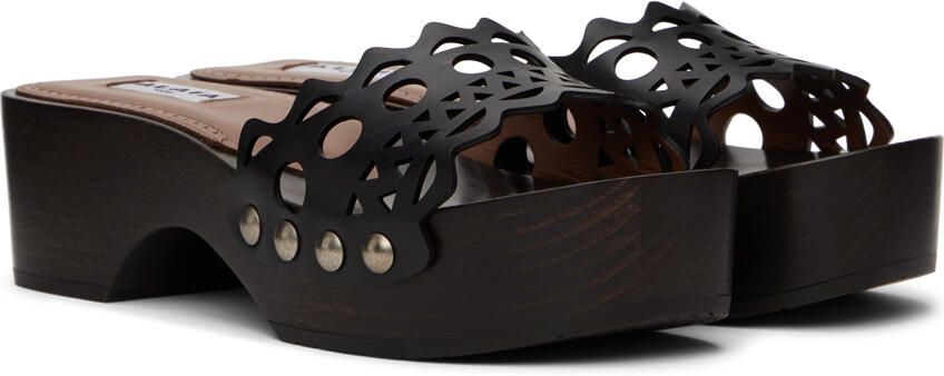 ALAÏA Black Vienne Wooden Clogs - Picture 2