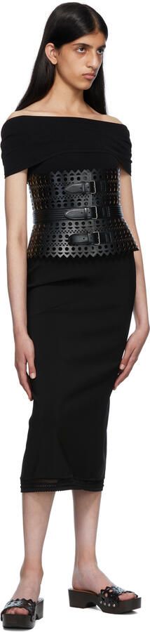 ALAÏA Black Vienne Wooden Clogs - Picture 6