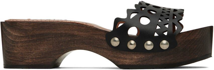 ALAÏA Black Vienne Wooden Clogs - Picture 4