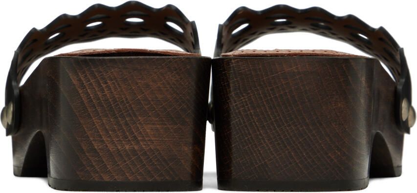 ALAÏA Black Vienne Wooden Clogs