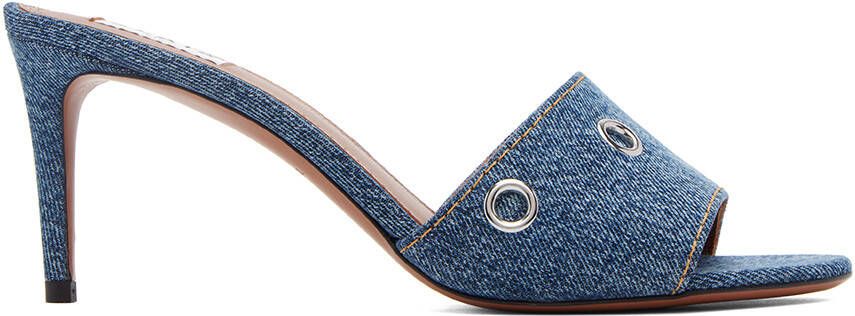 ALAÏA Blue Oeillets Heeled Sandasls