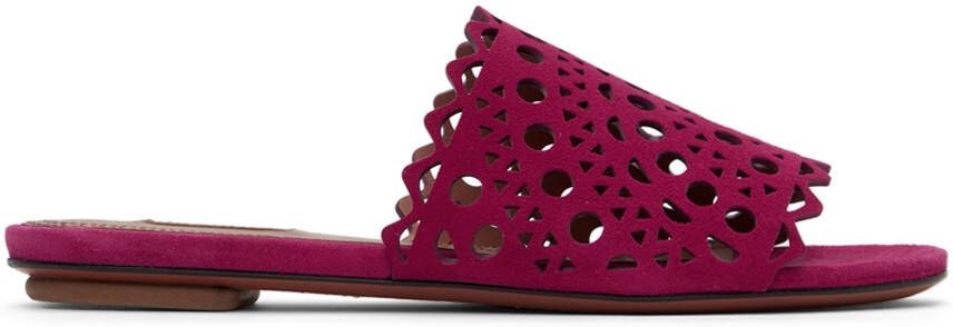 ALAÏA Pink Chamois Vienne Leather Sandals